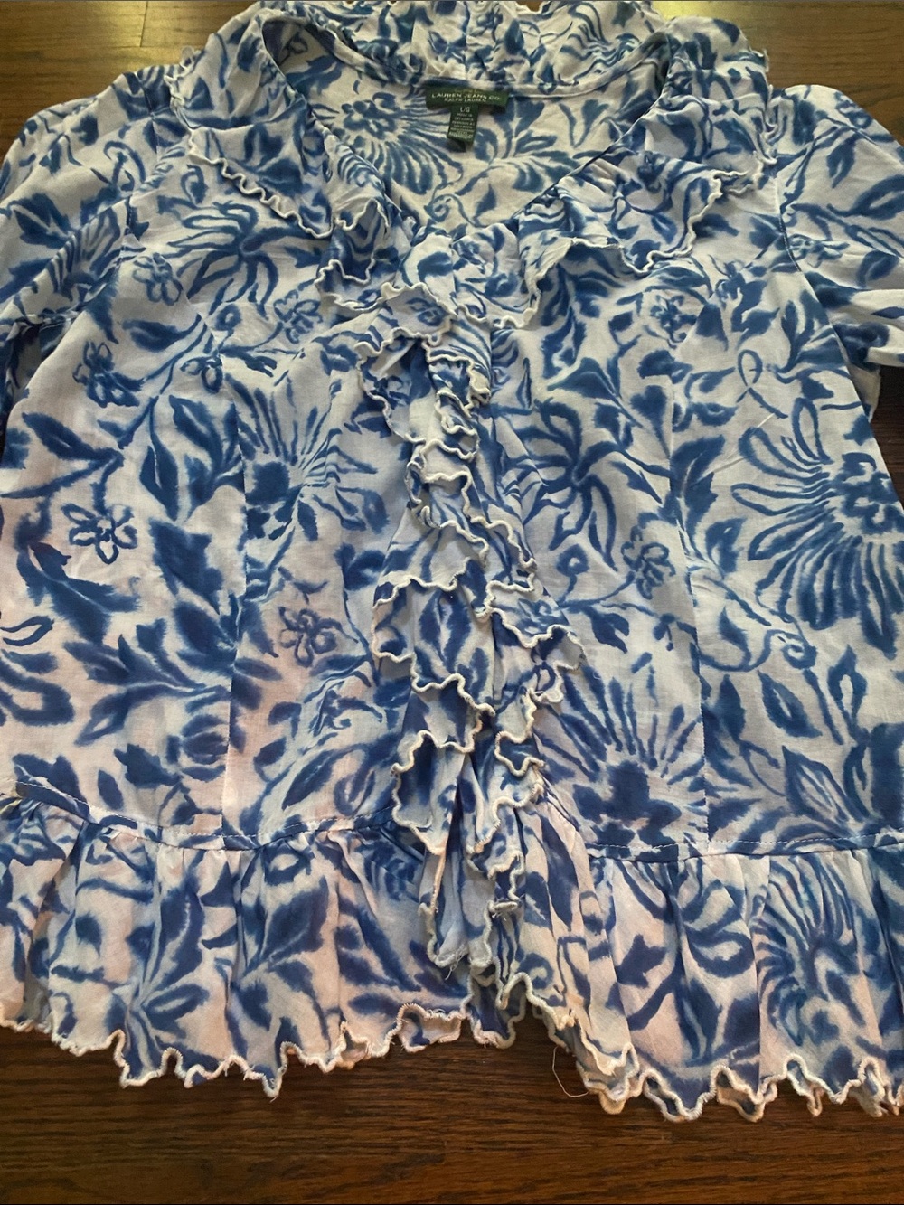 Lauren Jeans Co. 100% Cotton Boho Blouse Top Size Large - Picture 3 of 5
